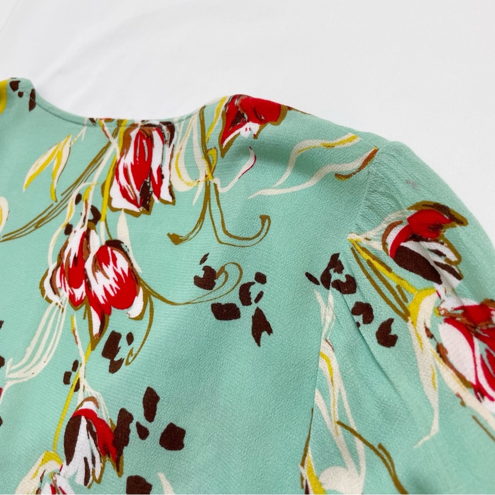 Free People Bella Printed Tunic V-Neck Bell Sleeve Top Flouncy Babydoll Small - Picture 8 of 8